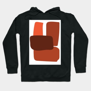 Abstract Monochromatic Red and Brown Geometric Shapes Graphic Art Print Hoodie